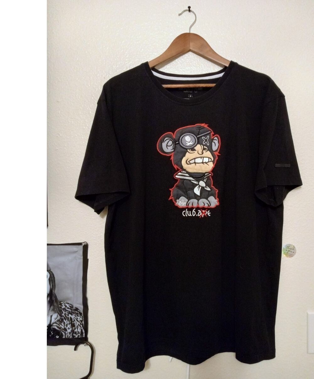 BKYS Club Ape Graphic T-Shirt Cartoon Urban Streetwear Men's Short Sleeve SZ XXL